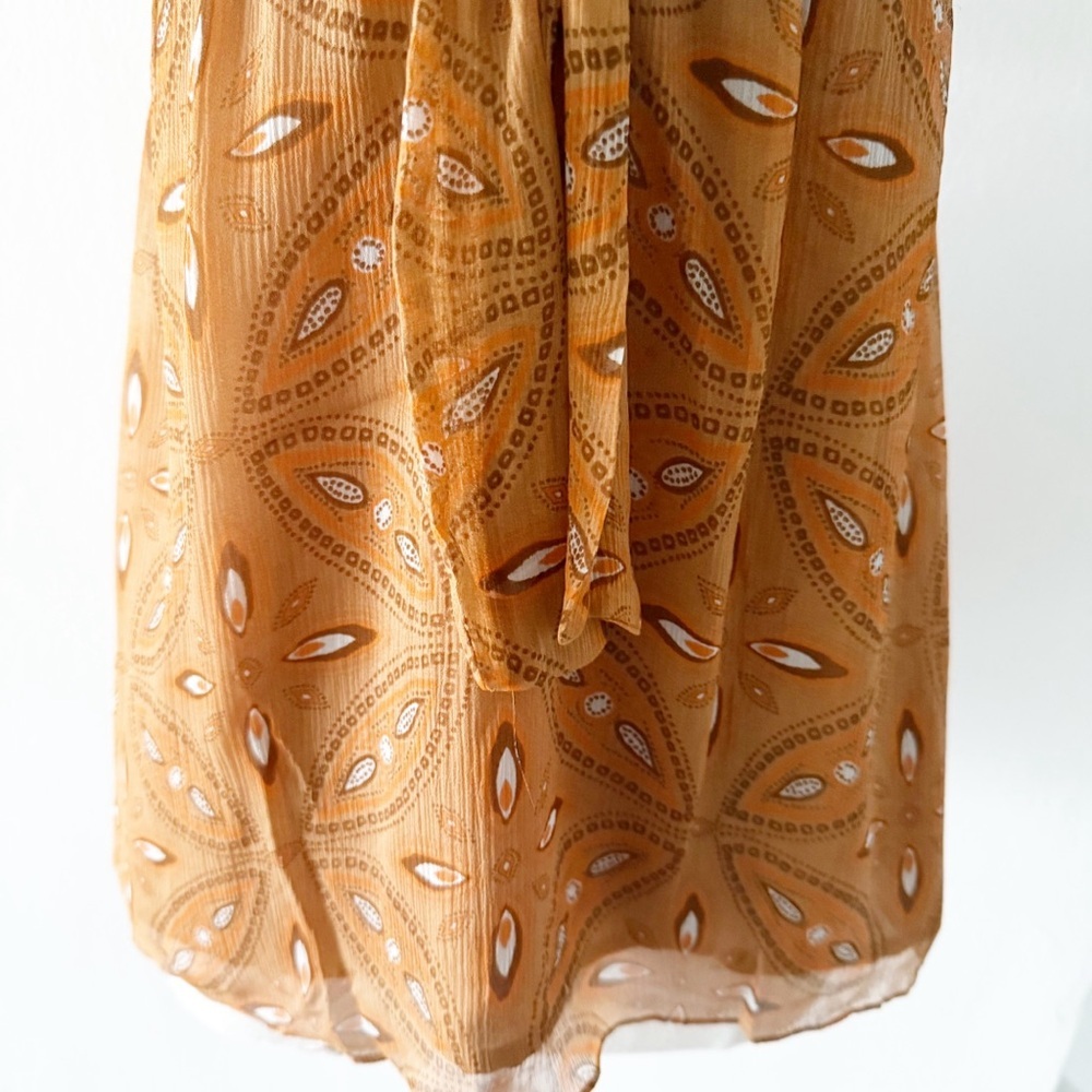 Vintage Y2K Silk INC Burnt Orange Paisley Babydoll Cami Top Size 8 - Picture 5 of 8
